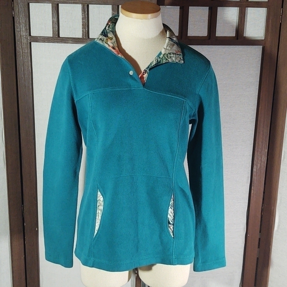 Tommy Bahama Tropical Trim Teal Pullover Sz S